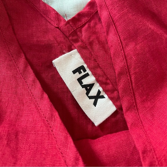 FLAX 100% Line Tank Top V Neck Size Large - Picture 2 of 6